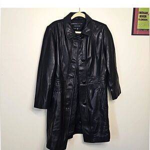 Jones New York Women’s Long Leather Jacket